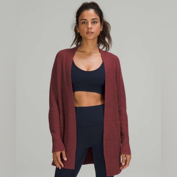 Lululemon Cashlu™ Sweater Wrap in Heathered Mulled Wine, Size L/XL - Picture 1 of 14